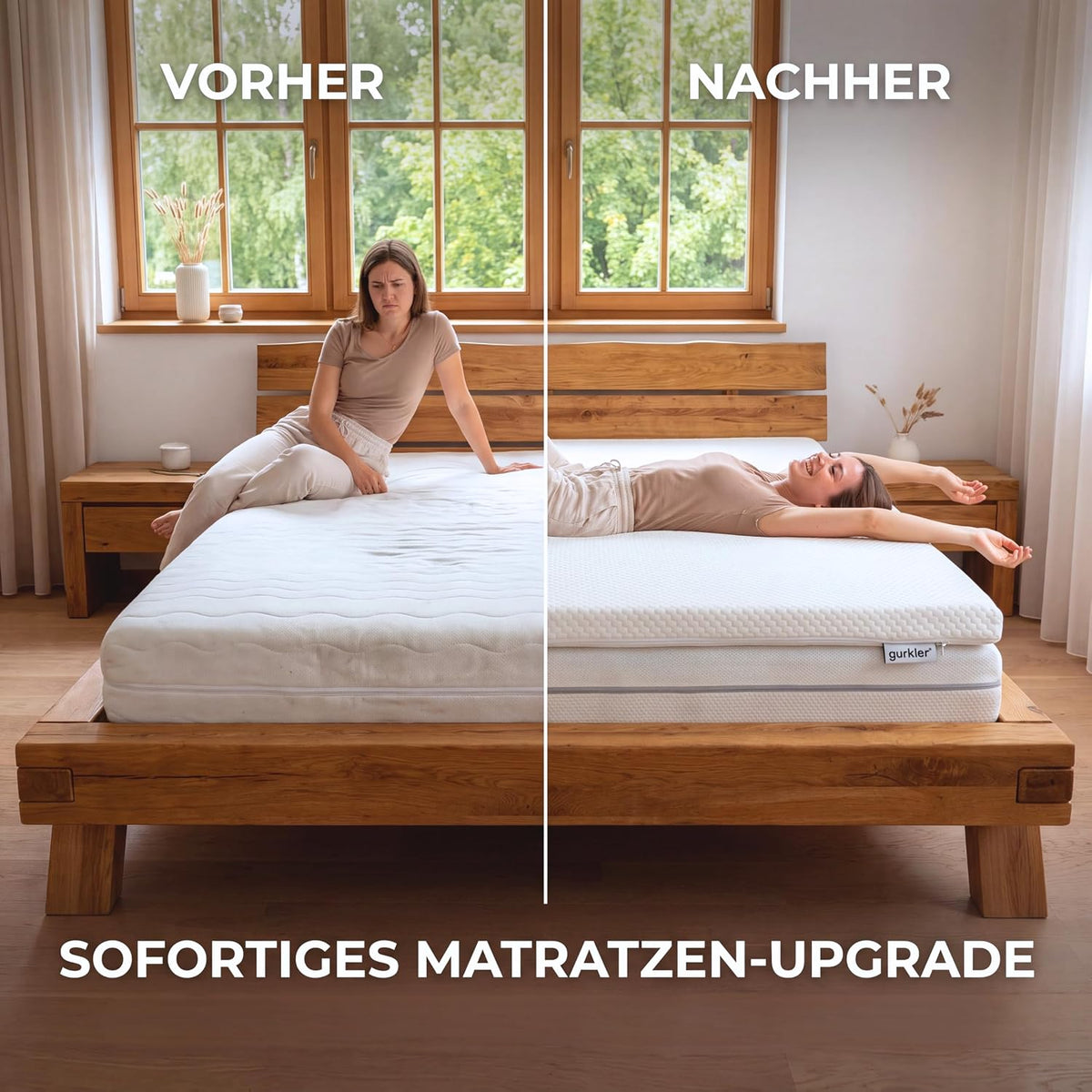 gurkler Matratzen-Topper 180 x 200 cm, 5 cm Memory Foam
