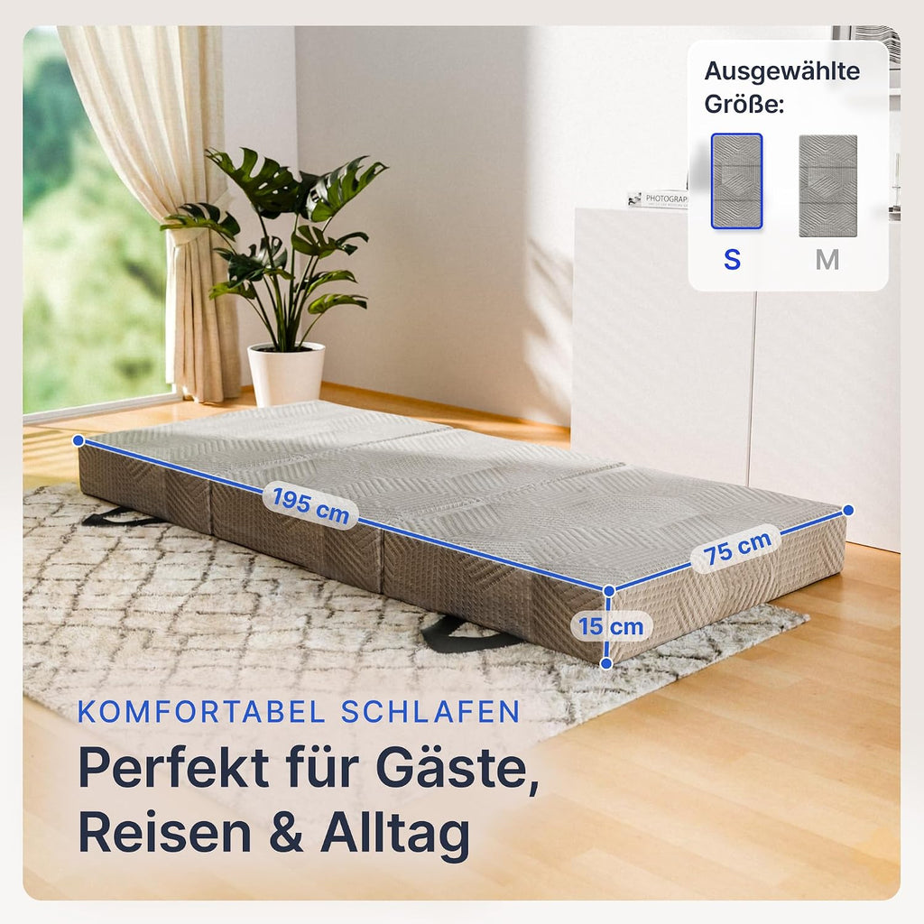 gurkler Klappmatratze Memory Foam, 15 cm hoch