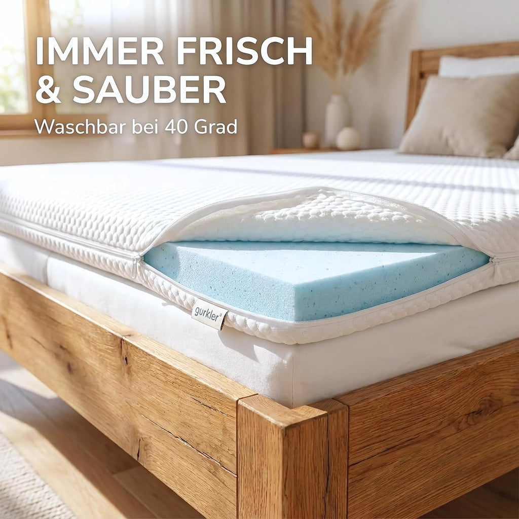 gurkler Matratzen-Topper 180 x 200 cm, 5 cm Memory Foam