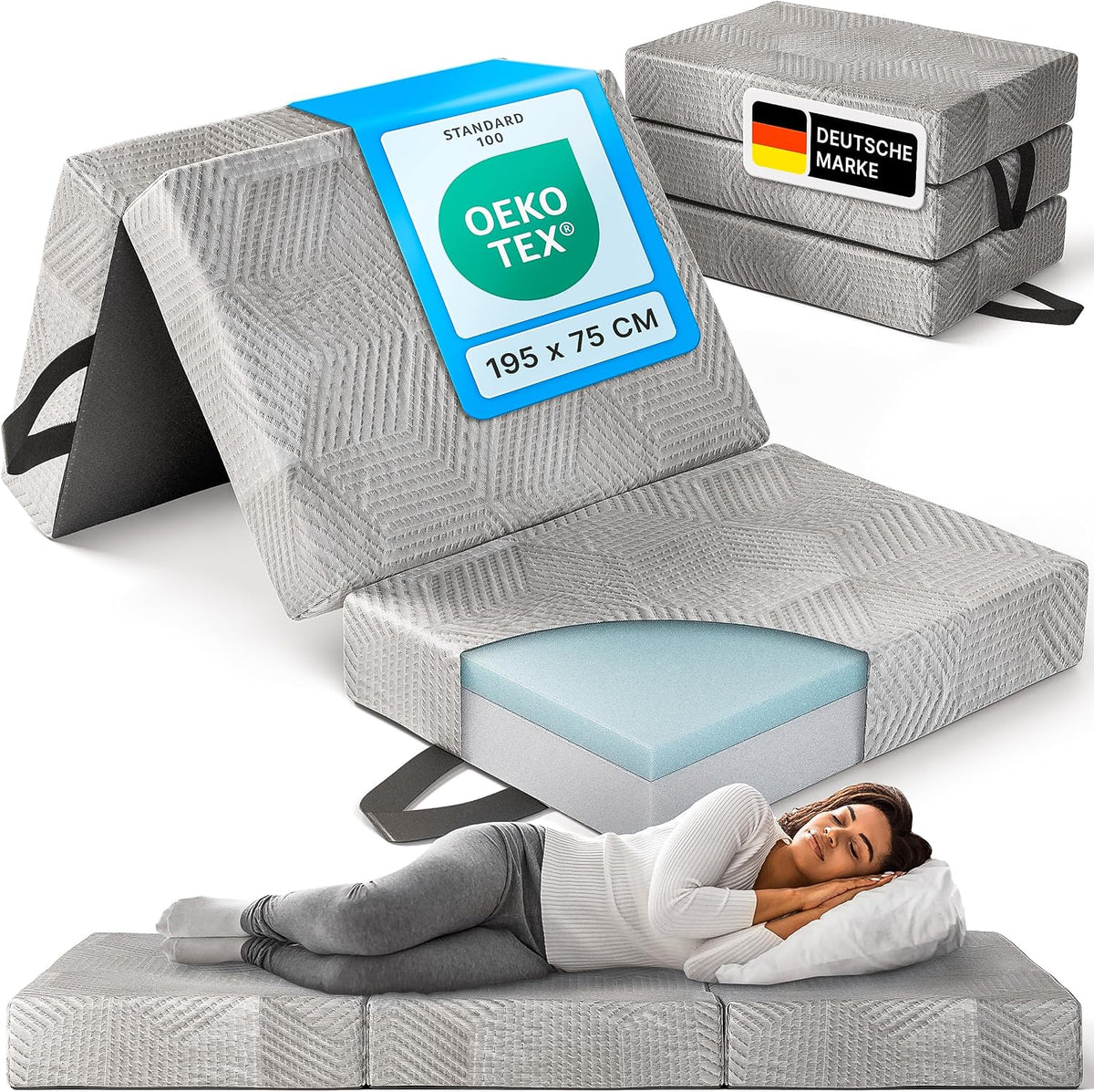 gurkler Klappmatratze Memory Foam, 15 cm hoch